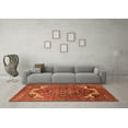 thumbnail image 3 of Ahgly Company Indoor Square Oriental Orange Industrial Area Rugs, 8' Square, 3 of 4