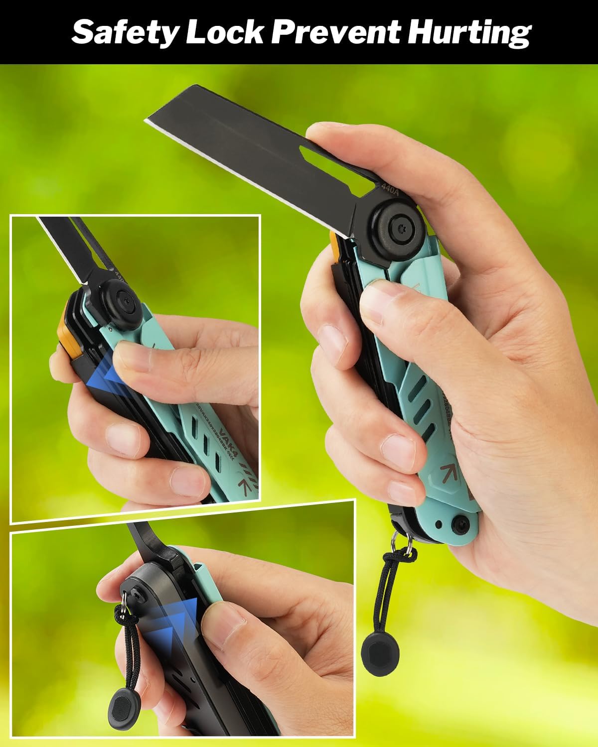 VIPERADE VAK4 Multitool Pocket Knife for Men, Multifunctional 21-in-1 Multitool Pocket Knife with Pouch, Outdoor Camping Survival and Everyday Use (K4-Blue)