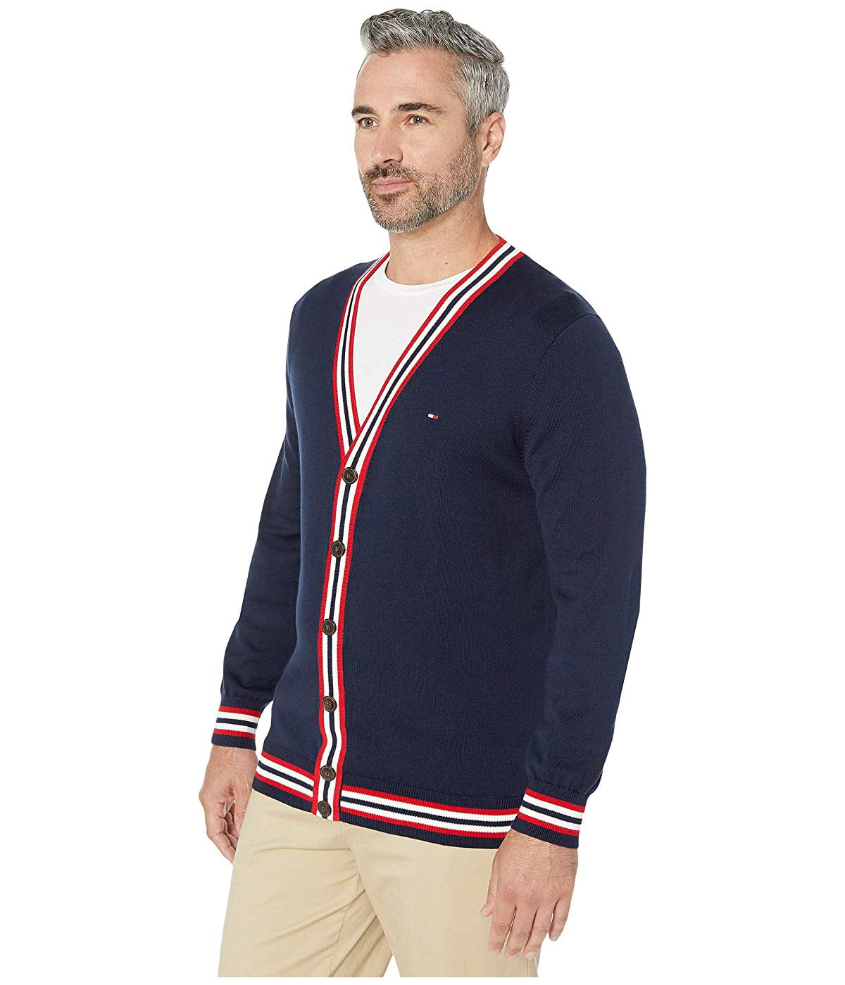 Illusion overvældende passager Tommy Hilfiger Adaptive Cardigan Sweater with Magnetic Buttons Navy Blazer  Multi - Walmart.com