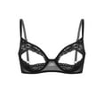 DPOIS Womens Sheer Floral Lace Hollow Out Nipple Bra Top Black XL