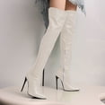 thumbnail image 5 of Over the Knee Boots for Women with Heel Suede Thigh High Boots Stretch S`exy Pointed Toe Stiletto Long Boot Shoes, 5 of 6