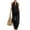 82#Black, variant on Women's 2 Piece Denim Outfits, Minimalist Halter Neck Top and High Waisted Wide Leg Pants Travel Matching Set Black L