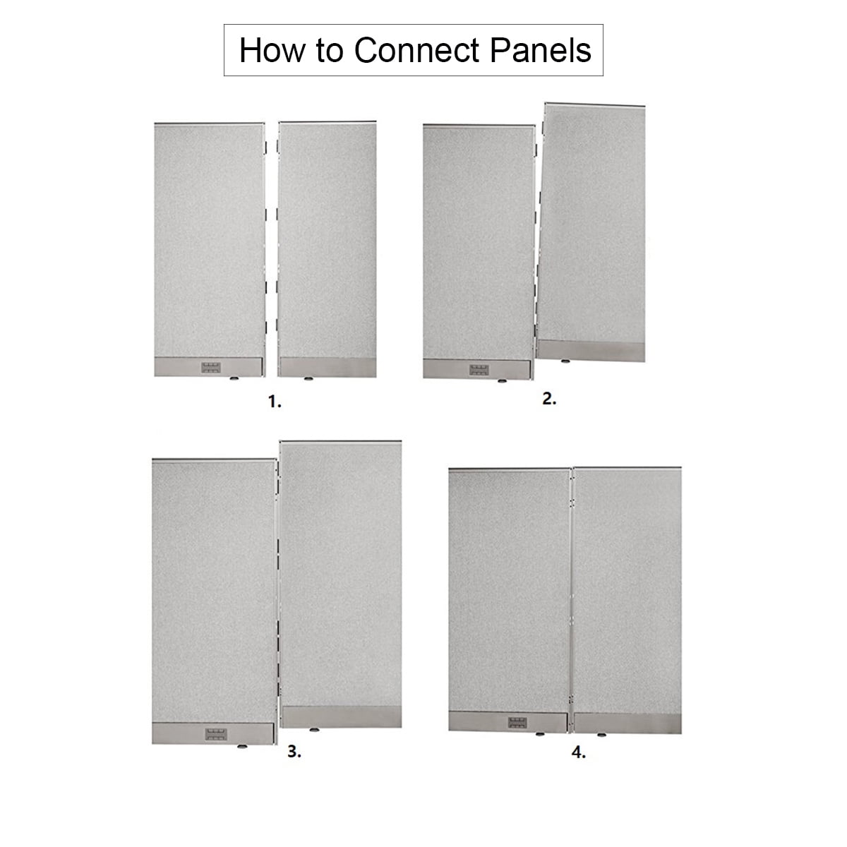 GOF Double 4 Stations Office Cubicle (60”D x 96”W x 60”H) Freestanding Privacy Workstation, Partition Wall Panels, Office Room Divider