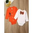 thumbnail image 4 of Baby Boys Long Sleeve My 1st Thanksgiving Bowtie Bodysuit Top and Turkey Pant Outfits, 4 of 5