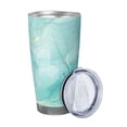thumbnail image 2 of KLL Blue Marble Print 40oz Stainless Steel Insulated Car Cup with Spillproof Lid - Keep Your Drink Hot or Cold on the Go-Straw Three-piece Set, 2 of 8