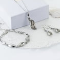thumbnail image 4 of Soumake Women Rhinestone Geometric Pendant Necklace Bracelet Hook Earrings Jewelry Set Fashion, 4 of 8