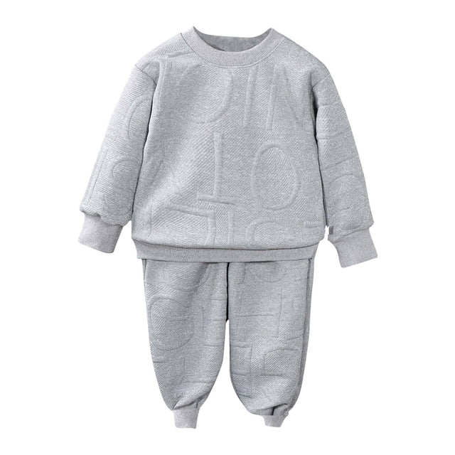 RXIRUCGD Children's Sweatshirt Two Piece Set Children's Casual Clothes For Small And Medium Children( Gray, Size:14 Years )