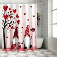 thumbnail image 3 of Valentine''s Day Gnomes Shower Curtain Pink Love Heart Shower Curtains for Bathroom Decor Lover Bird Bath Curtains Sets with Hooks for Valentines Day Home Decor Waterproof Extra Long 72 x 84, 3 of 6
