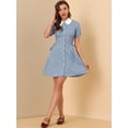 thumbnail image 3 of Vestido Vintage Allegra K Cuello Peter Pan Azul XS, 3 of 6