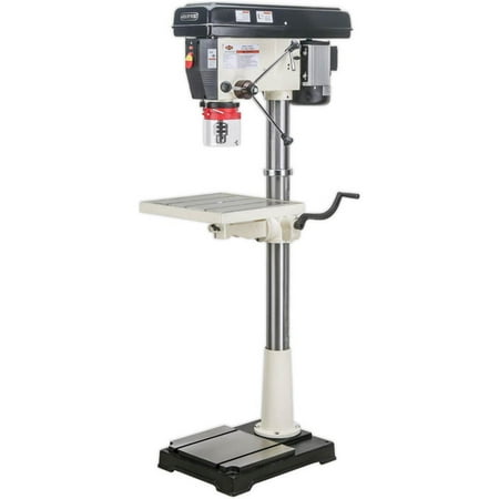 Shop Fox M1039 20 Inch 1.5 Horsepower Floor Drill Press with Work Light, White
