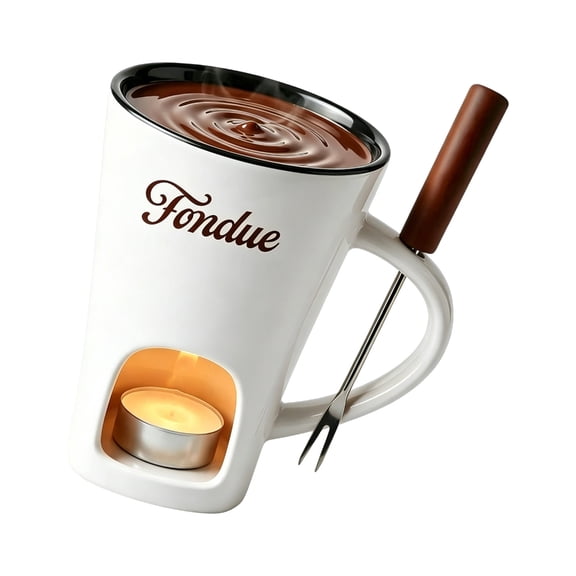 Aluhayos Heat Resistant Ceramic White 155ml Fondue Mug Set Melting for Home