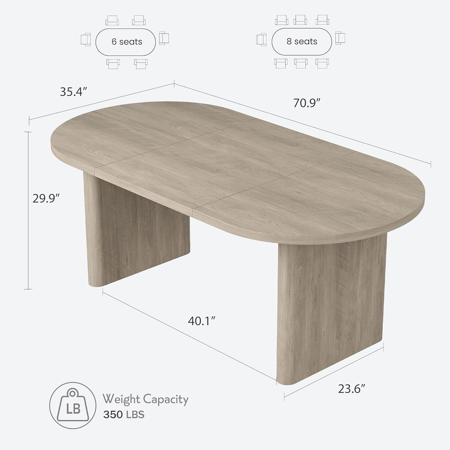 M optimized Oval Computer Desk, Long Large Executive Desk Wooden Home Office Desk, Writing Table Computer Table Workstation for Home Office