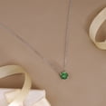 thumbnail image 3 of JeenMata 2 Carat Emerald - May Birthstone Solitaire Pendant Necklace in 18K White Gold Plated, Female, Adult, 3 of 7
