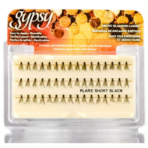 Short Black , Ardell Gypsy Flare Lashes , Hair Scalp Skin Body - Pack of 1 w/ SLEEK Teasing Comb