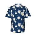 thumbnail image 1 of Balery Daisies Flowers Camisas hawaianas de manga corta para hombre, camisas playeras de corte holgado, camisas de vacaciones con botones,X-Large, 1 of 7