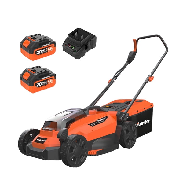 Maxlander 13" Cordless Lawn Mower, 2-in-1 Battery Powered Lawn Mower with Brushless Motor, 5-Position Height Adjustment with 2x4.0ah Batteries