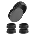 Qtmnekly 6 x Black Plastic 50mm Dia Round Tubing Tube Insert Caps