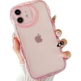 thumbnail image 3 of for iPhone 11 Case (2019 6.1"),Cute Clear Love Case,with Love-Heart Camera Frame Wavy Edge Transparent Full Protective Soft TPU Shockproof Phone Cases Cover for Women Girls Pink, 3 of 14