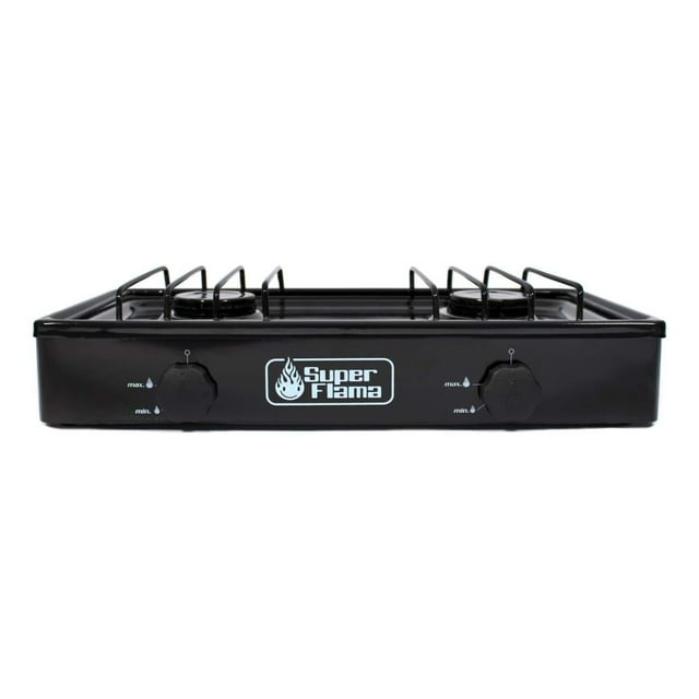 PARRILLA 2 QUEMADORES COLOR NEGRO MARCA SUPERFLAMA Super Flama 2Q/N