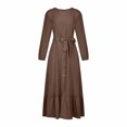thumbnail image 4 of Fesfesfes Women Robe Loose Long Sleeve Dress Solid Ankle-length Dress Long Dress, 4 of 8