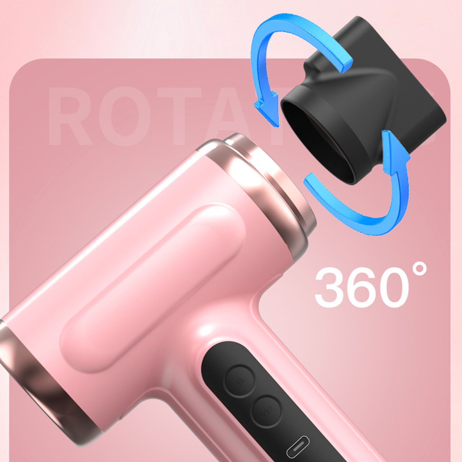 BRELIL Portable Battery Hair Dryer, USB Rechargeable Cordless Hair Dryer For Travel, 15000mAh Long Lasting Power, Dual Speed Adjustable Hot Cold Air, Compact Hairdryer For Camping Gym Dorm Home Use
