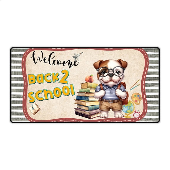 Welcome Bulldog Back to School Vintage Retro Desk Mat Full Keyboard Mouse Pad Dog Lover Gifts Idea Large Mousepad - 02012