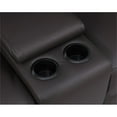 thumbnail image 5 of Alexent Contemporary Luxurious Leather Power Recliner Loveseat with Cup Holders, Brown, 5 of 9