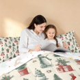 thumbnail image 4 of Manfei Christmas Tree Twin Comforter Sets Green Bedding Set, Olive Cream 2-Pieces 1 Comforter and 1 Pillowcase, Xmas Reversible, 4 of 6