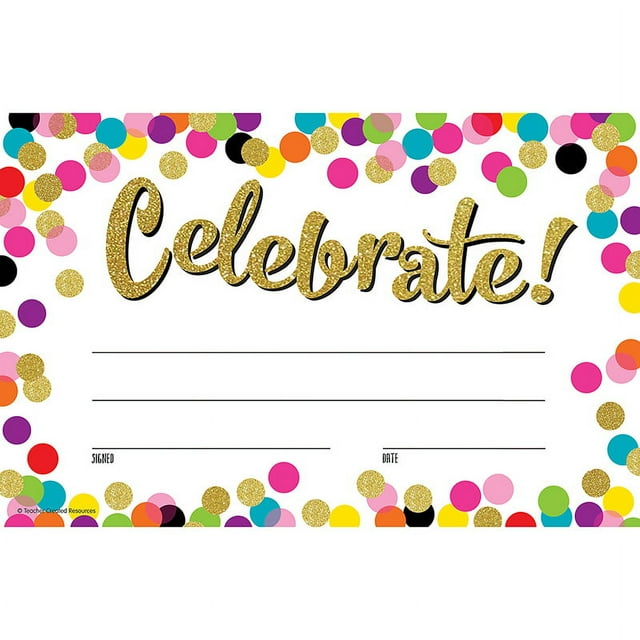 TEACHER CREATED RESOURCES (6 PK) CONFETTI CELEBRATE AWARDS 8892-6