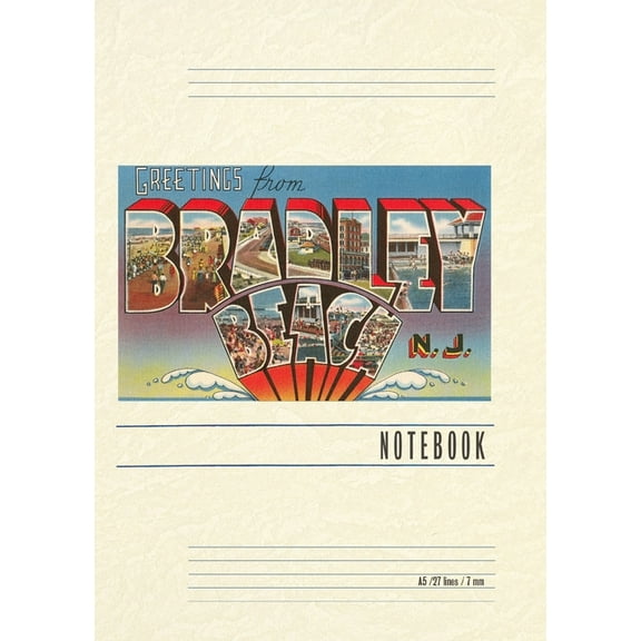 Vintage Lined Notebook Greetings from Bradley Beach, New Jersey, (Paperback)