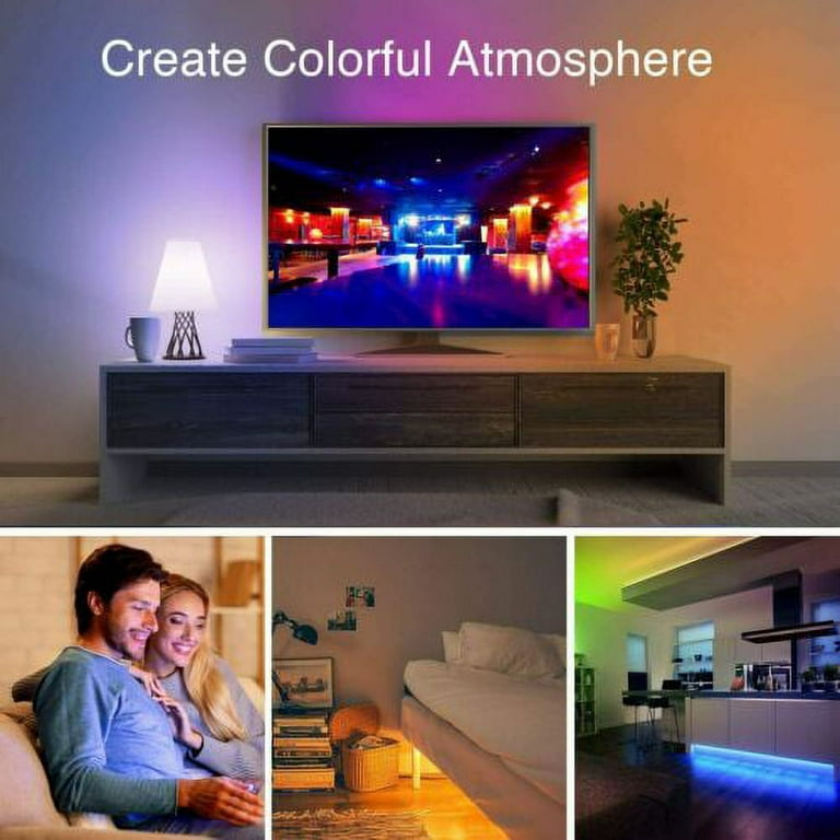 49.2FT Tira De Luces 300-1200 LED RGB Color Tiras Led Para Decoracion  Habitacion Cuarto