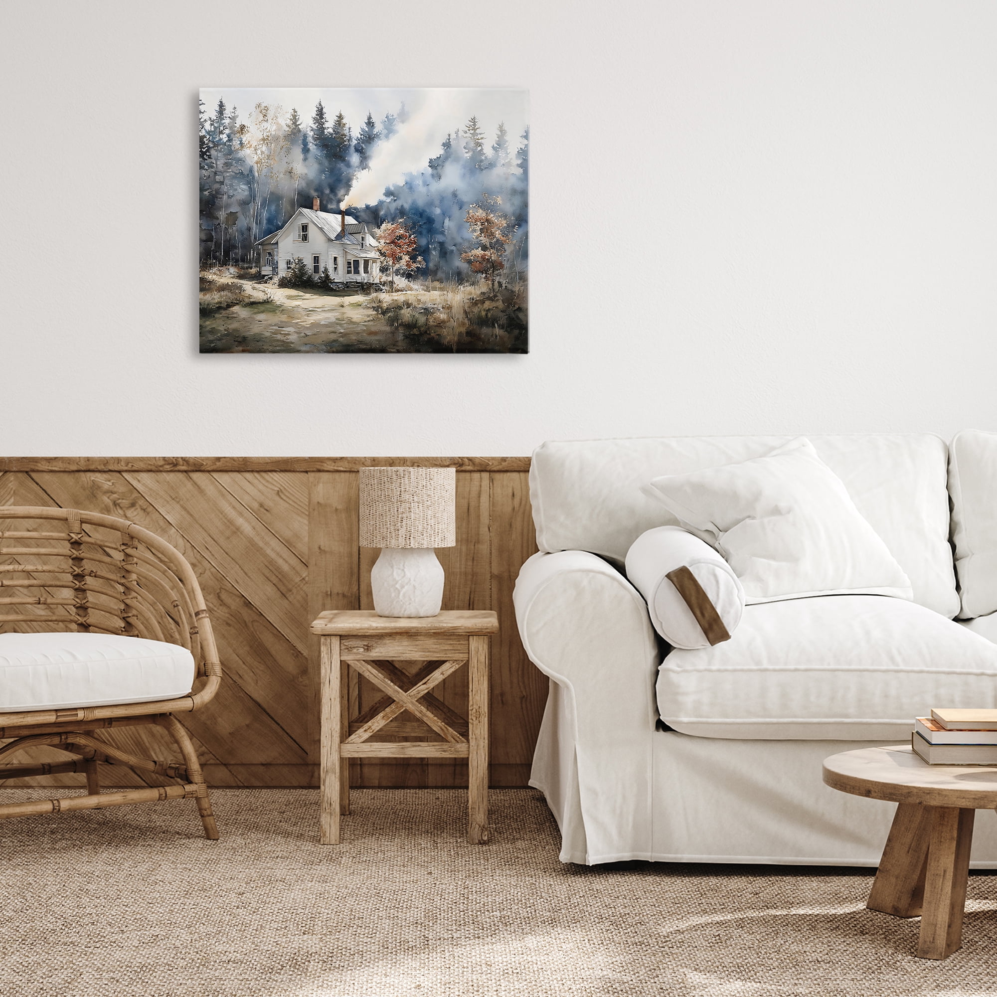 Stupell Industries Indigo Smoke at Woodland Cottage Canvas Wall Art, design by Franklyn Gregory