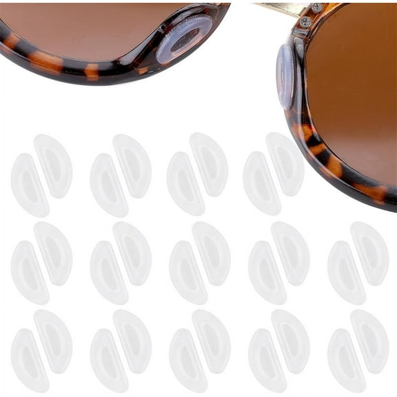 NOGIS Eyeglass Nose Pads, 2mm Thickness Transparent Adhesive Anti Slip Glasses Nose Grips with Air Bag for Sunglasses Eyeglasses Reading Glasses (20 Pairs, Clear)