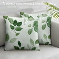 thumbnail image 3 of Chilfamy Farmhouse Sage Green Leaf Throw Pillow Covers Spring Summer Eucalyptus Leaves Floral Pillows Cover Farmhouse Blue Green Decorative Pillow Cases for Outdoor Bedroom Couch Sofa Decor White, 3 of 5