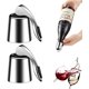 thumbnail image 1 of BEMS-Pack de 2 tapones para botellas de vino de acero inoxidable reutilizables plateados, 1 of 5