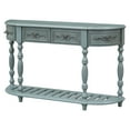 thumbnail image 5 of Harper & Bright Designs Retro Wood Curved Console Table, Half Moon Hall Sofa Table Entryway Table with Drawers & Shelf for Living Room, 52'' Antique Blue, 5 of 14