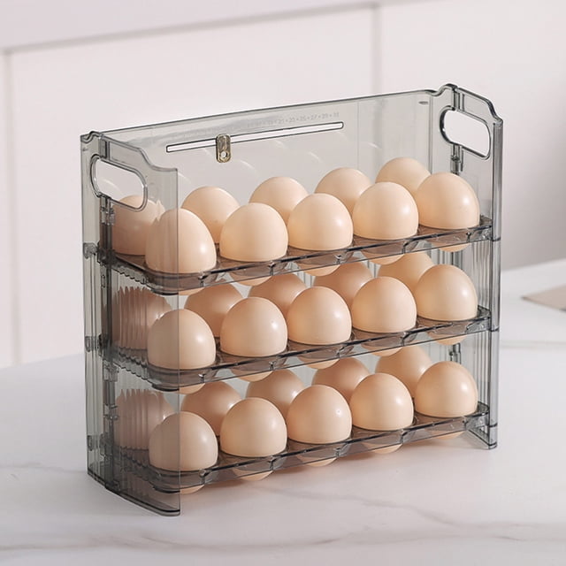 XWSHYW Almacenamiento y Organización de La Cocina. Organizadores de Huevos, Efectos Secundarios de Los Refrigerantes, Soporosis de Huevos, Varias Capas, Organizadores de Huevos, Cocina y Tapa Automát
