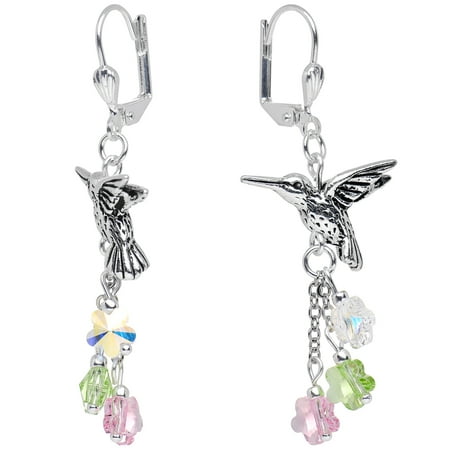 Swarovski Crystal Silver Plated Earrings - Body Candy Handcrafted Silver Plated Hummingbird Dangle Earrings Created with Swarovski Crystals