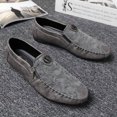 thumbnail image 3 of Business Daily Leather Moccasin Shoes Quick Side Zipper Lightweight Comfort Walking Sneakers, 3 of 6