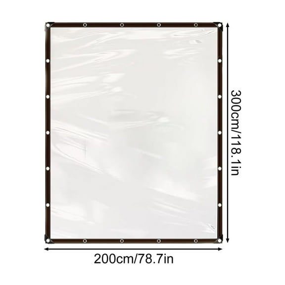 Heavy Duty Clear PE Vinyl Tarp with Metal Grommets - 86% Transparent Weatherproof Cover for Greenhouse, Camping & Outdoor Events, Multi-Size Options (1x1m to 5x5m)
