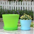 thumbnail image 3 of Tutuviw 8 Pcs Plastic Planters Indoor Flower Plant Pots, Mini Flower Seedlings Nursery Pot / Planter / Flower Pot with Pallet, Modern Decorative Gardening Containers (Size M ), 3 of 7