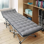 Slsy XL Folding Camping Cots with 3.3 inch 2 Sided Mattress, 75* 28 Sleeping Cot Guest Bed,Folding Bed Cot with Carry Bag