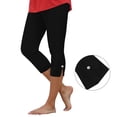 thumbnail image 2 of felwors Summer Capris for Women Casual Stretch High Waisted Yoga Pants Lightweight Pull On Side Split Athletic Cropped Trouser Black for Size XXXL, 2 of 4