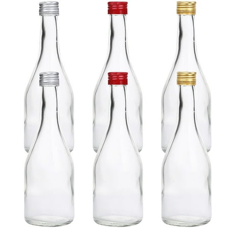 

6Pcs Multi-function Juice Bottles Daily Use Empty Bottles Transparent Wine Bottles