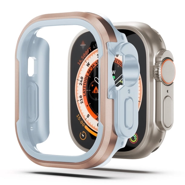 Funda protectora de aleación de aluminio para apple watch8 Ultra, accesorios de marco de carcasa, 49mm, serie 7, 6, SE, 45mm, 41mm, 40mm, 44mm