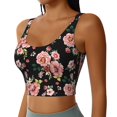 thumbnail image 2 of Daiia Rose Flowers Printed Women's Sports Bra, Breathable Activewear Bra with U-Back Design and Removable Pads, Comfortable and Supportive for Yoga, Workout-Medium, 2 of 8
