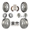 thumbnail image 1 of Transit Auto Front Rear Hub Bearing Coated Disc Brake Rotor & Pads Shoe Kit (10Pc) for Car 2007 Chevrolet Silverado 1500 GMC Sierra with 8-1/2" or 8-5/8" Ring Gear 4WD with Drum rear brakes KBB-112491, 1 of 10