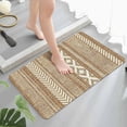 40x60cm Boho Geometric Doormat, Non-Slip Entryway Rug, Brown & White ...