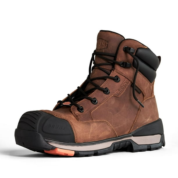 Botas de trabajo BRUNT Perkins Comp Toe Impermeables para Hombre, Marrón 13US