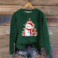 thumbnail image 4 of WEAIXIMIUNG Sweatshirts pour Femmes Col Rond Mode Automne/hiver Pull Extérieur Col Rond Imprimé de Noël Pull à Capuche Tricoté Grossier, 4 of 5
